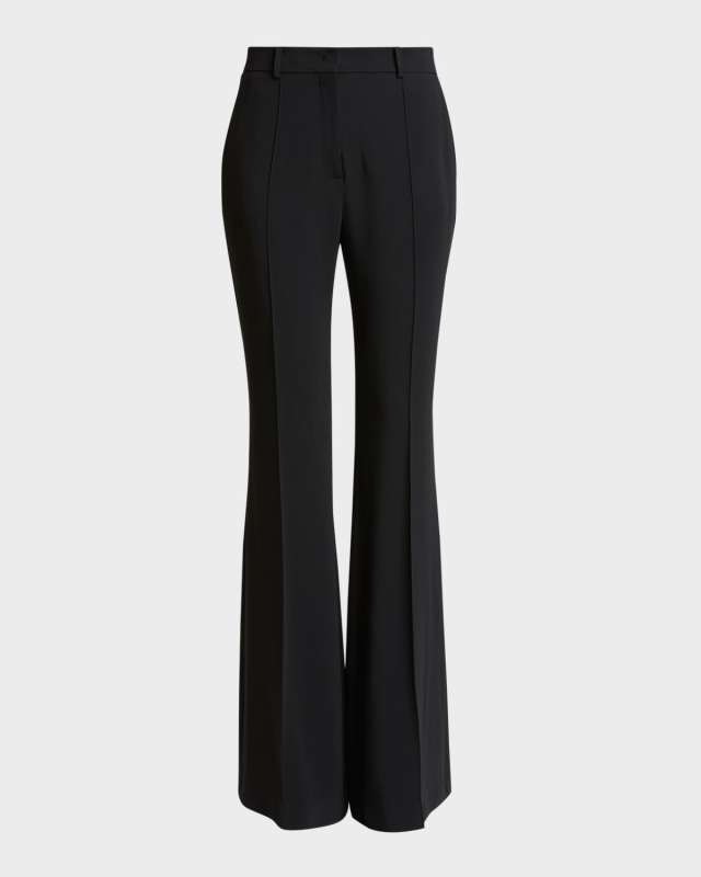 Mid-Rise Cady Flared Pants
